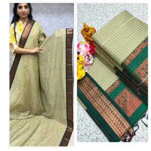 Checked Kalyani Cotton Sarees 003