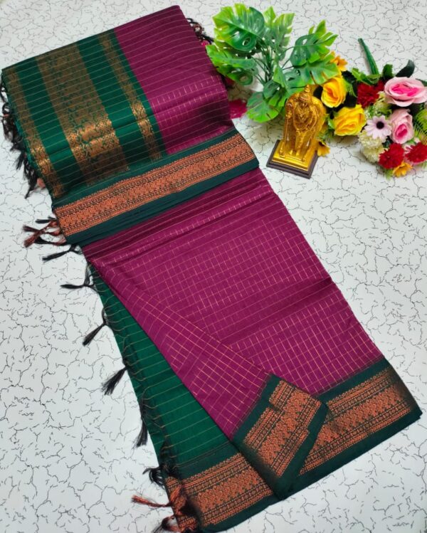 Checked Kalyani Cotton Sarees 010