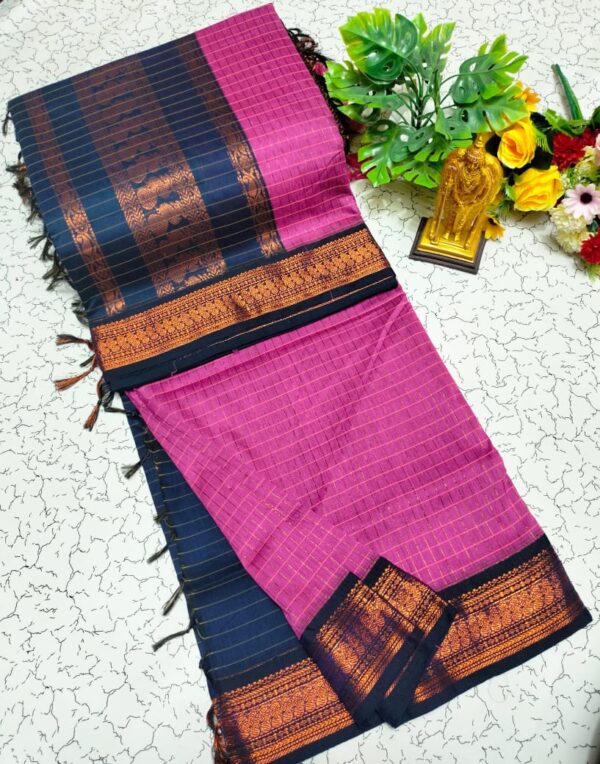 Checked Kalyani Cotton Sarees 019