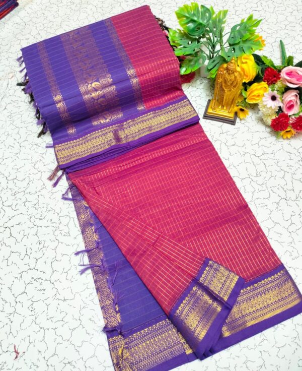 Checked Kalyani Cotton Sarees 046