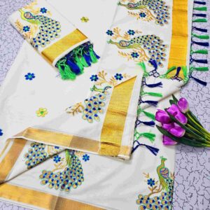 Embroidery Design Kerala Cotton Sarees 001