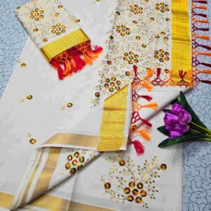 Embroidery Design Kerala Cotton Sarees 011