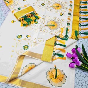 Embroidery Design Kerala Cotton Sarees 053