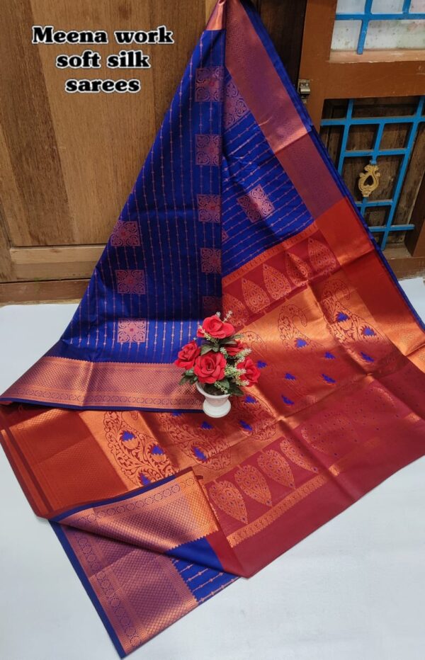 Meena Work Wedding Silk Sarees 001