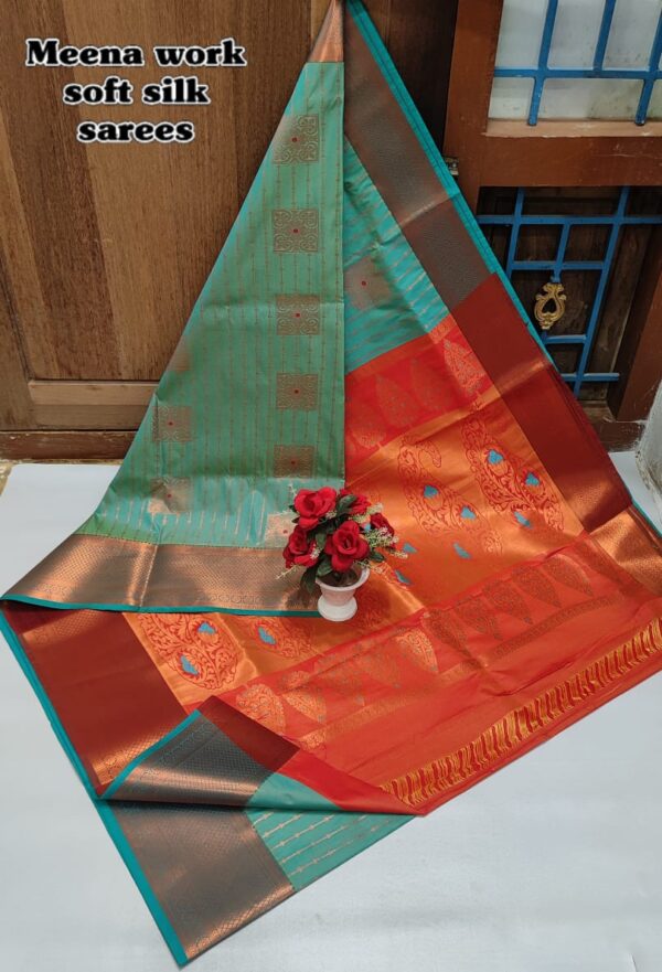 Meena Work Wedding Silk Sarees 006