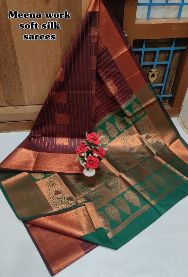 Meena Work Wedding Silk Sarees 009