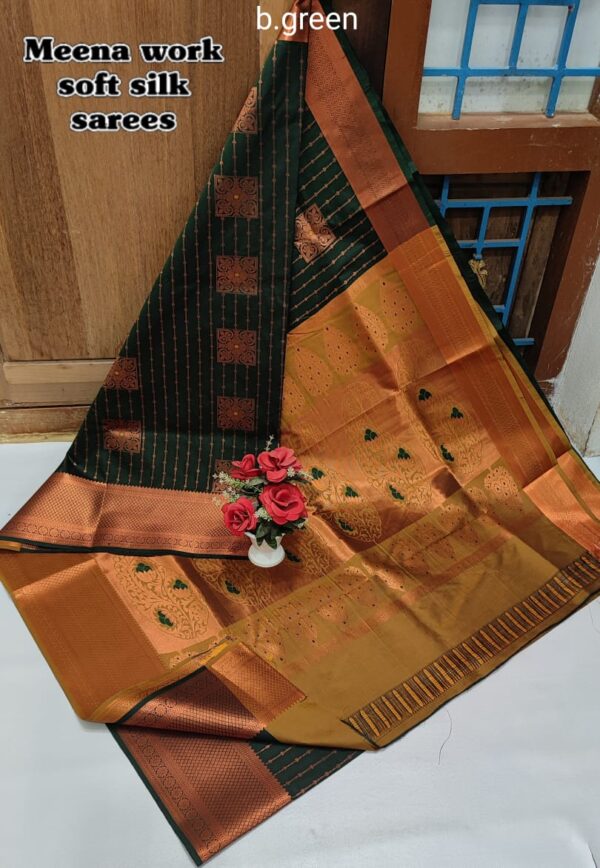 Meena Work Wedding Silk Sarees 013