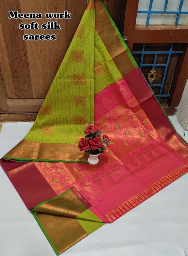 Meena Work Wedding Silk Sarees 014