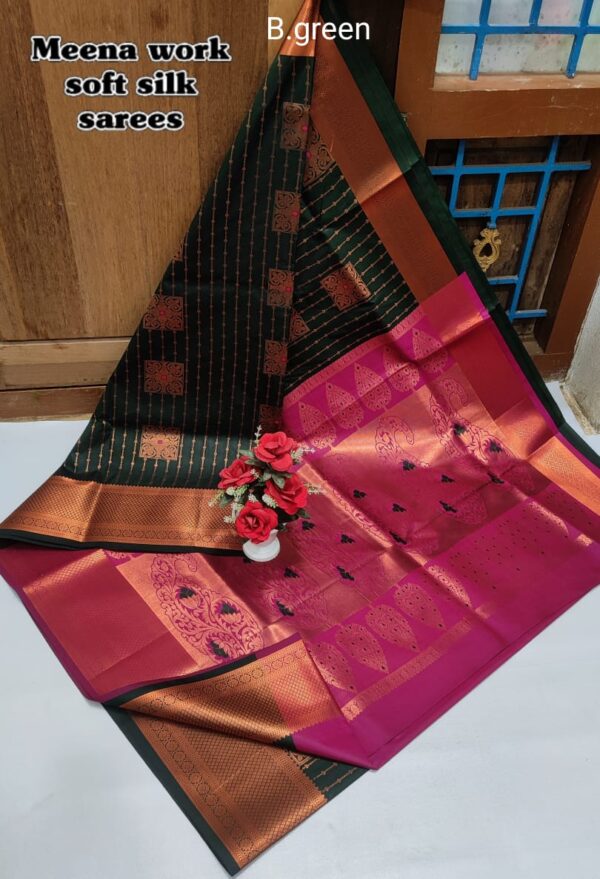 Meena Work Wedding Silk Sarees 015