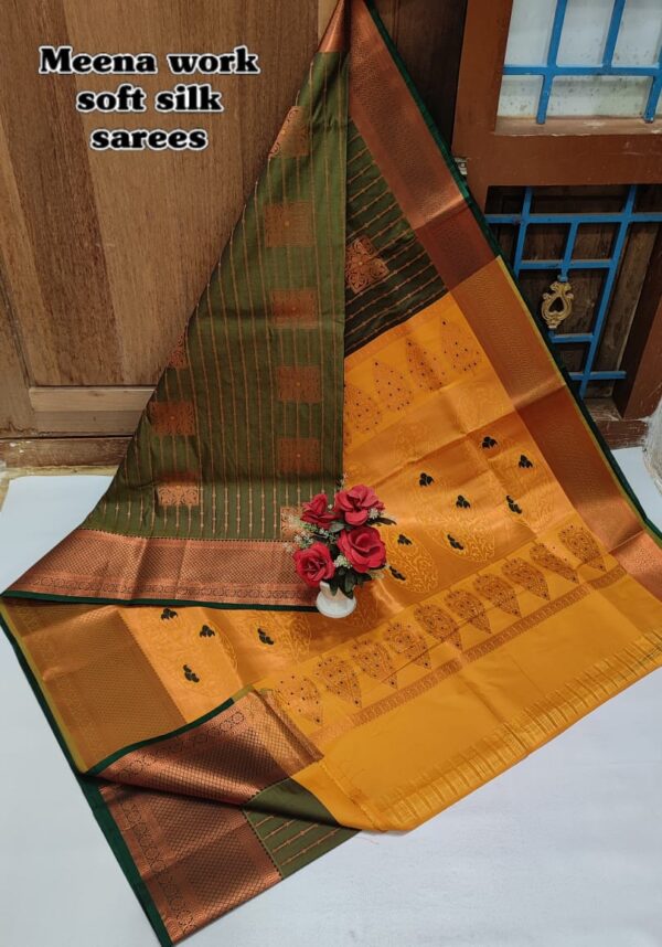 Meena Work Wedding Silk Sarees 017