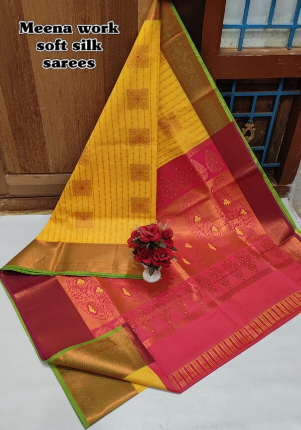 Meena Work Wedding Silk Sarees 023