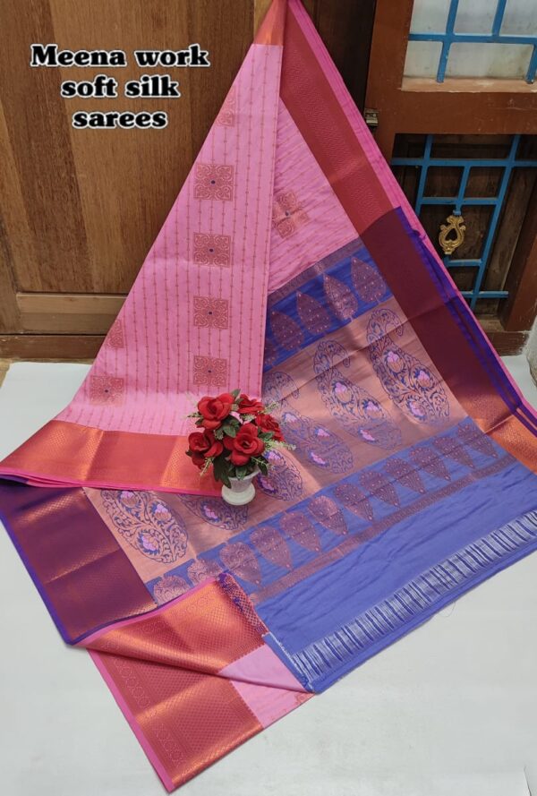Meena Work Wedding Silk Sarees 027