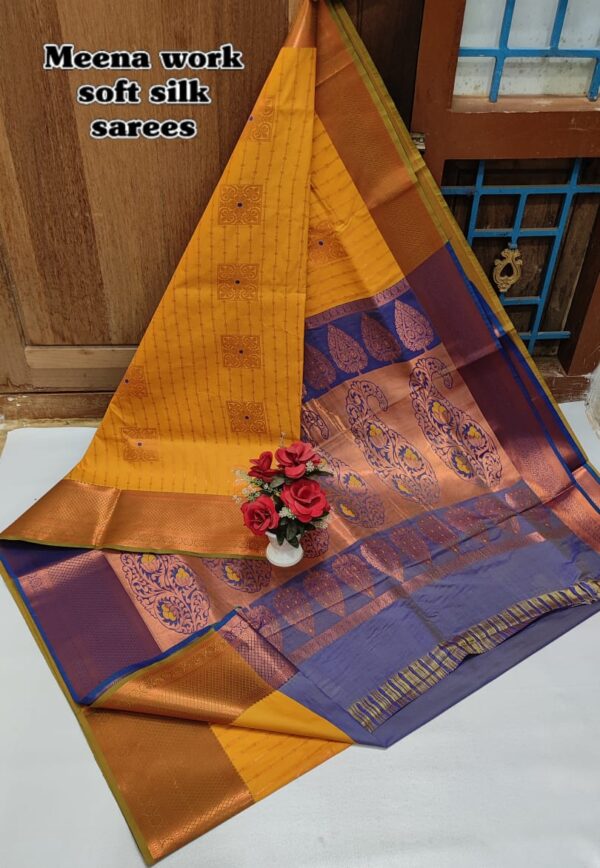 Meena Work Wedding Silk Sarees 032