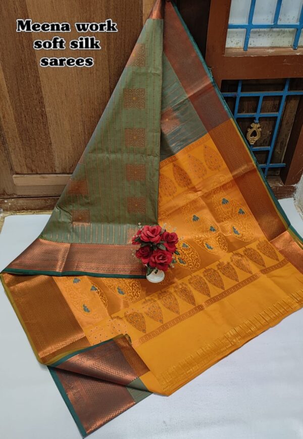 Meena Work Wedding Silk Sarees 042