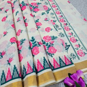 Printed Kerala Cotton Sarees 002