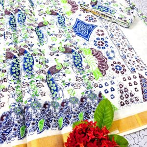 Printed Kerala Cotton Sarees 018
