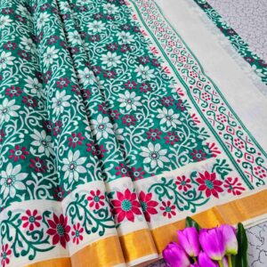 Printed Kerala Cotton Sarees 023